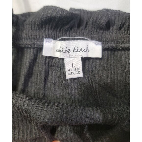 White Birch Crop Tank Black Soft Ruffled Top With Adjustable Straps Womens L New - Picture 3 of 6